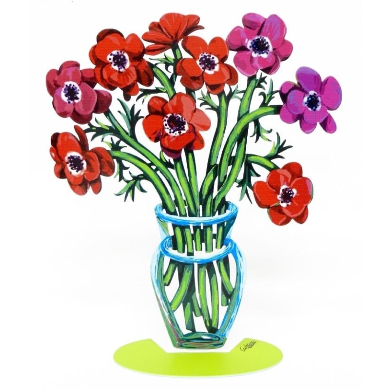 David Gerstein 2-Sided Sculpture - Poppies